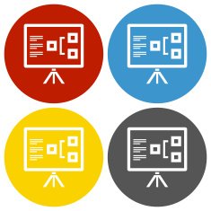 Presentation icon on circle buttons N5