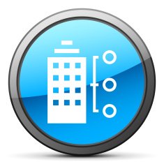 Office Building icon on a round button N88