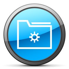 Folder icon on a round button N19
