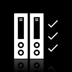Computer Server icon on a black background N7