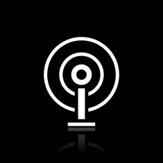 Antenna icon on a black background