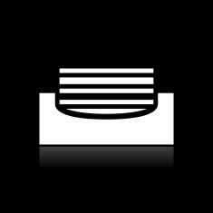 Inbox icon on a black background