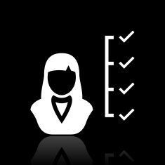 Businesswoman icon on a black background N15