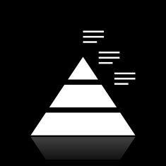 Pyramid icon on a black background N10