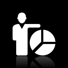 Businessman icon on a black background N39