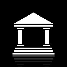 Bank icon on a black background N22
