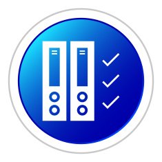 Computer Server icon on a round button N29