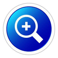 Magnifying Glass icon on a round button