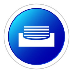 Inbox icon on a round button free image download