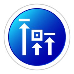 Logistics icon on a round button N70