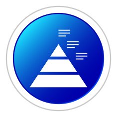 Pyramid icon on a round button N43