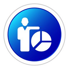 Businessman icon on a round button N187