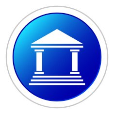 Bank icon on a round button N93
