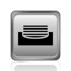 Inbox icon on a square button