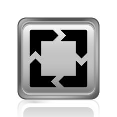 Chevron Chart icon on a square button N42