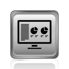 Computer icon on a square button N17