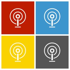 Antenna icon on square buttons