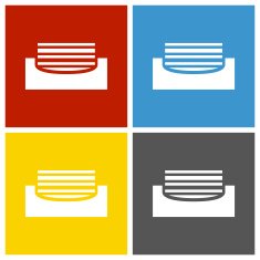 Inbox icon on square buttons