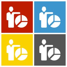 Businessman icon on square buttons N40