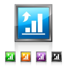 Bar Graph icon on square buttons N50