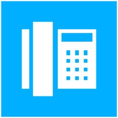 Phone icon on a blue background