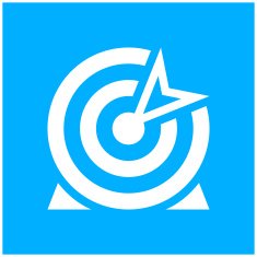 Target icon on a blue background N12