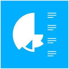 Coxcomb Chart icon on a blue background N7