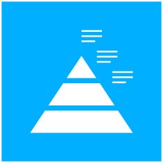 Pyramid icon on a blue background N6