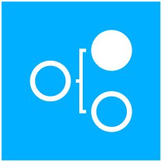 Flowchart icon on a blue background N22