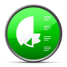 Coxcomb Chart icon on a round button N53