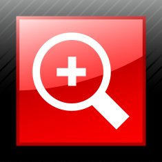 Magnifying Glass icon on a square button N2