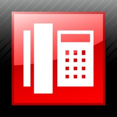 Phone icon on a square button N2