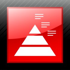 Pyramid icon on a square button N21