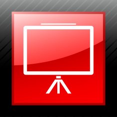 Presentation icon on a square button N14