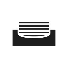 Inbox icon on a white background
