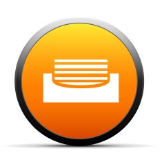 Inbox icon on a round button N3
