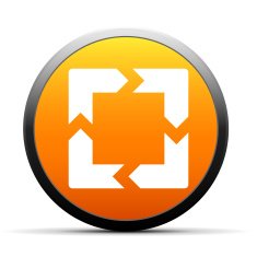 Chevron Chart icon on a round button N93