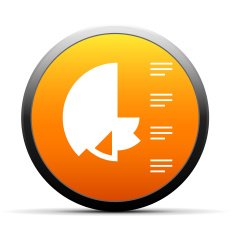 Coxcomb Chart icon on a round button N54