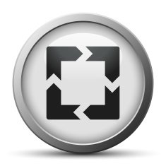 Chevron Chart icon on a silver button N9