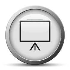 Presentation icon on a silver button N4