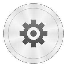Gear icon on a round button N4