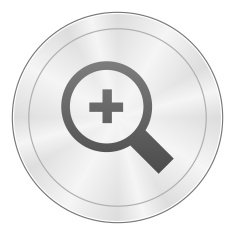 Magnifying Glass icon on a round button N4