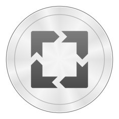 Chevron Chart icon on a round button N94