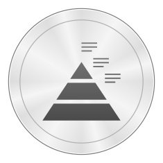 Pyramid icon on a round button N46