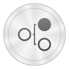 Flowchart icon on a round button N166