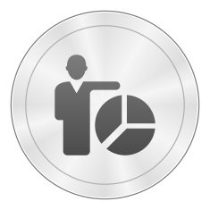 Businessman icon on a round button N190