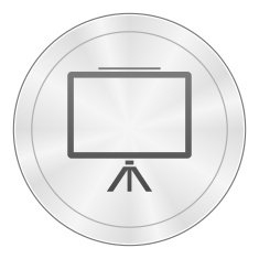 Presentation icon on a round button N33