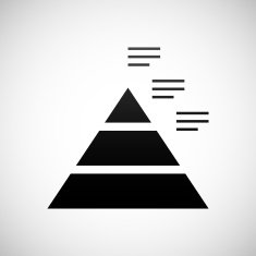 Pyramid icon on a white background N28