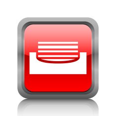 Inbox icon on a square button N3