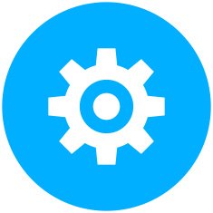 Gear icon on a round button N5